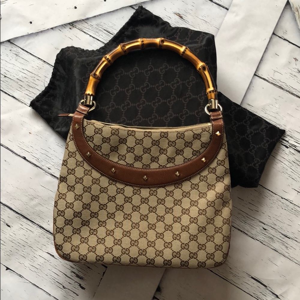 Anita Gucci Bamboo Handle Shoulder Bag